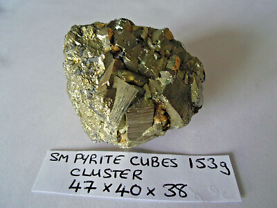 #ad 153g PYRITE FOOLS GOLD Crystal CUBES CLUSTER $21.99
