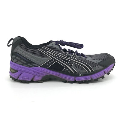 #ad Asics Womens Gel Kahana 6 Trail Running Shoes Black Purple T2E6N Low Mesh 10M $28.99