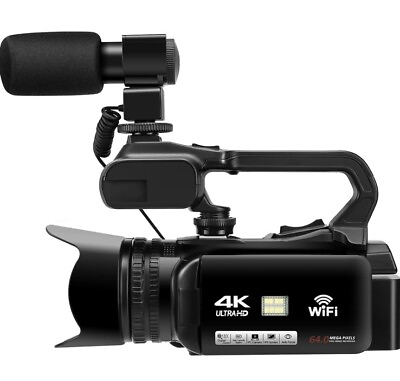 #ad 4K Video Camera Camcorder 64MP 60FPS 18X Digital Zoom Auto Focus Vlogging $259.99