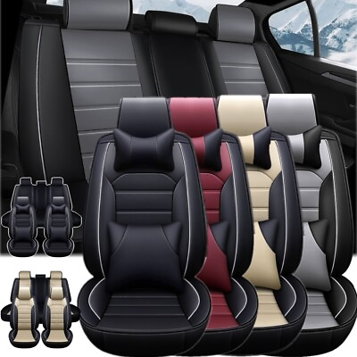 #ad For Acura Car Seat Covers Leather Front Rear Full Set 5 Seats Protectors Cushion $84.90