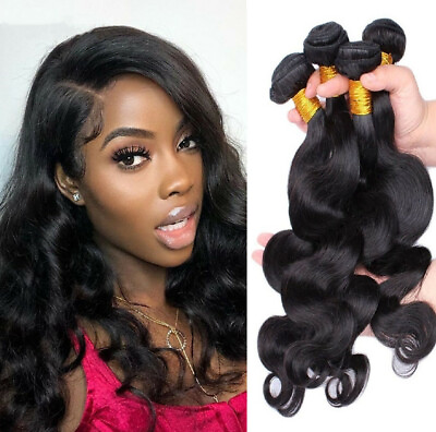 #ad Brazilian Human Hair Body Wave 4Bundles 200G Natural color Extensions Weave Weft $73.57