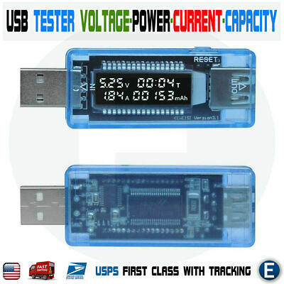 USB OLED Battery Tester Power Detector Voltage Current Capacity Meter KWS V20 $4.17