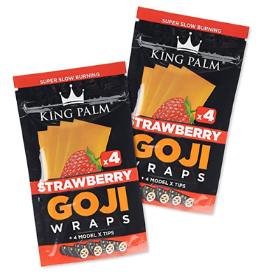 #ad King Palm Goji Berry Wraps amp; Tips 4 Wraps 4 Tips 2 Pouches Strawberry $10.99