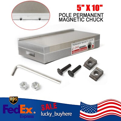 #ad High Precision 5x10” Fine Pole Magnetic Chuck Machining Workholding Permanent $124.70