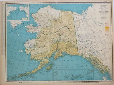 #ad Original 1958 ALASKA Commercial Map Cities Judicial Divisions RRs Rand McNally $12.99