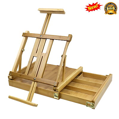 #ad Bamboo Tabletop Sketch Box Easel Accommodates Canvas Up 34 In Snugly Travel 5 Lb $142.41