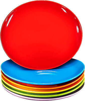 #ad Bruntmor Ceramic Curved Dinner Plate Colorful Pro Grade 11 in Plates Set Of 6 $102.66