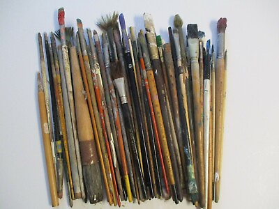 #ad THE PAINT BRUSHES BRUSH LOT OF FAMOUS ARTIST WILLIAM BRUN ABSTRACT MODERNIST $360.00
