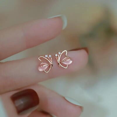 #ad Fashion Women Cute Pink Butterfly Earrings Animal Jewelry Holiday Gift New $9.98