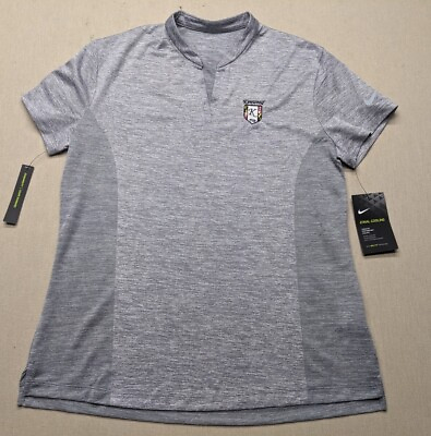 #ad NWT Nike Zonal Cooling Women#x27;s Shirt Polo Golf Short Sleeve Size M Gray PGA $29.95