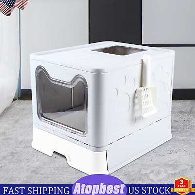 #ad Enclosed Extra Giant Cat Litter Box Self Cleaning Kitty Toilet House with Filter $38.95