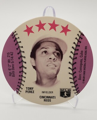 #ad Rare Tony Perez MSA Blank Back Cincinnati Reds Baseball Card Disc Superstar HOF $7.79