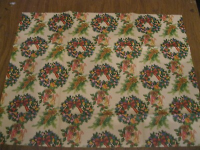 #ad VTG CHRISTMAS WRAPPING PAPER GIFT WRAP WREATHS $9.95