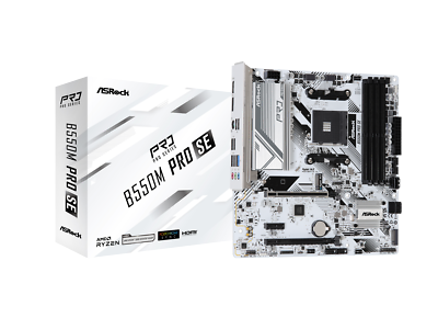 ASRock B550M Pro SE AM4 DDR4 SATA 6Gb s 1 PCIe 4.0 x16 Micro ATX Motherboard $84.99