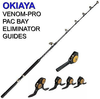 #ad Clearance Okiaya Standup Trolling Rods 20 40LB Venom Pro Carbon Pac Bay Guides $67.93