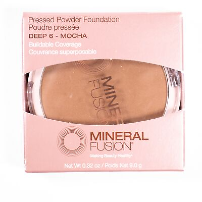 #ad Mineral Fusion Pressed Powder Foundation Deep 6 Mocha 0.32 oz NIB New $14.98