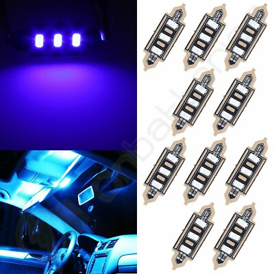 #ad 10X Blue 41mm Car Interior LED Light Festoon 3 SMD 5730 For Dome Map $11.23