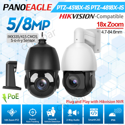 #ad 5MP 8MP 360° 18X Zoom PTZ Hikvision Compatible IR Speed Dome Human Auto Tracking $156.75