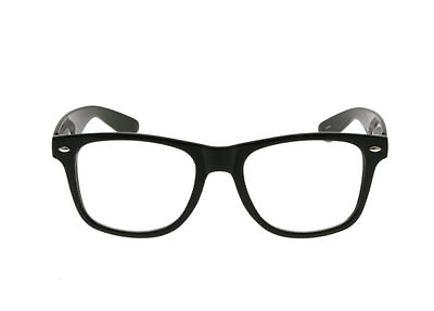 #ad 12 Geek Glasses Black Frame Clear Lens= I DOZEN $7.99