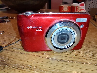 #ad Polaroid IEX29 HD 18 MP Optical Zoom Digital Camera Red w Battery . no cords $28.00