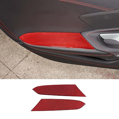 #ad Red Carbon Interior Door Armrest Panel Sticker Trim For Corvette C8 2020 2023 US $35.99