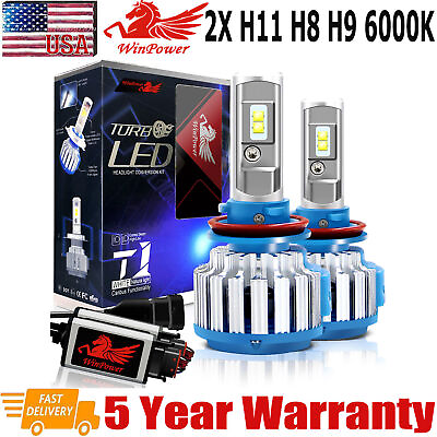 #ad 2x H11 H9 H8 6000K White LED Headlight Bulb Fog Light Kit Replace High Low Beam $22.55