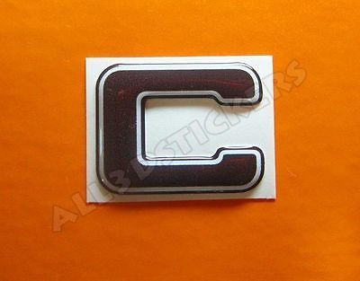 #ad 3D Stickers Resin Domed LETTER C Color Black 25 mm 1 inch Adhesive Decal $3.99