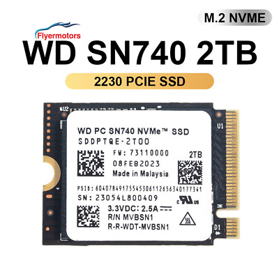 #ad WD 2TB M.2 2230 SSD NVMe PCIe4x4 SN740 For Steam Deck ASUS ROG Flow X Laptop USA $149.99