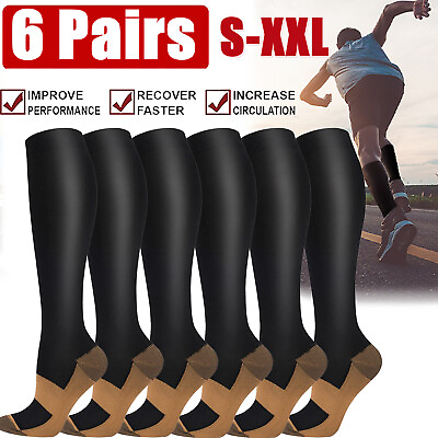 #ad #ad Copper Compression Socks 20 30mmHg Graduated Support Mens Womens S XXL Wholesale $6.25