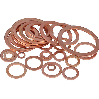 #ad Solid Copper Crush Sealing Washers M5 M6 M8 M10 M12 M48 Flat Ring Seal Gasket $223.09