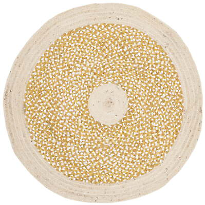 #ad Cape Cod Wesley Braided Area Rug 3#x27; x 3#x27; Round Gold Natural $24.88