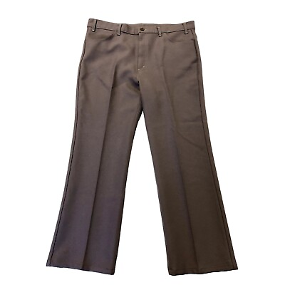 #ad Vtg 70 80#x27;s Levis USA Gray Polyester Trousers DISCO MoD Retro LEISURE Pants 42 $79.99