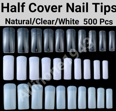 #ad 100 500pcs Half Cover French Nail Tips Artificial False Nail Tips Jargod $6.78