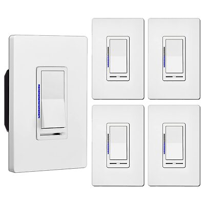 #ad 5 Pack BESTTEN Digital Dimmer Switch with LED Indicator Single Pole or 3 Way ... $76.65