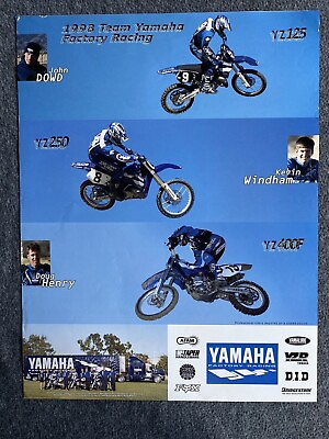 #ad RARE 1998 Factory Yamaha Race Team Poster Motocross amp; Supercross VINTAGE $48.00