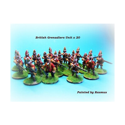 #ad AW Minis French Indian War 28mm British Grenadiers Unit Pack New $38.95
