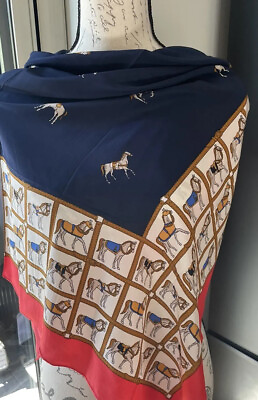 #ad VtgGolden Camel Silk Scarf 40x40 Hand Rolled Edges Stunning#Equine Made Shanghai $20.00
