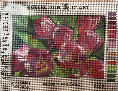 #ad Printed needlepoint canvas 30x40 Cm Tulips Canvas Only Rto $23.99