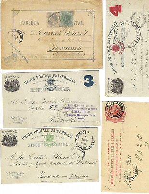 #ad Panama 1887 95 inward covers stationery cards envelopes x30 nine countries $1250.00