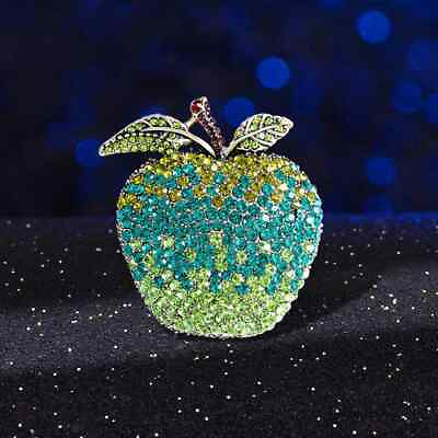 #ad New Arrival Christmas Apple Brooch Vintage Creative Rhinestones Accessories Pin $5.39