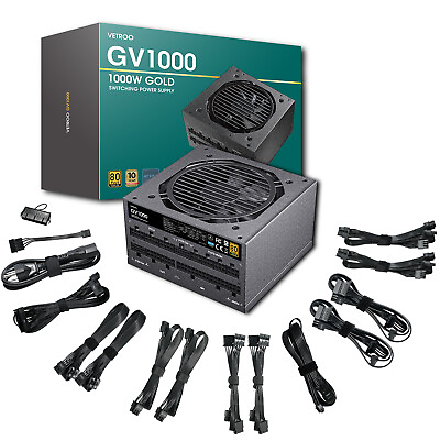 #ad Vetroo 1000W Gaming Power Supply ATX 3.0 Ready Full Modular 80 plus Gold PSU $129.99