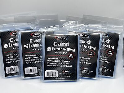 #ad BCW Penny Card Soft Sleeves 5 Packs of 100 for Standard Sized Cards = 500 $7.24
