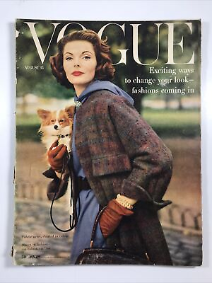 #ad Vogue Magazine August 15 1956 Fashion Make up 1950s Va Taylor $55.96