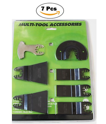 #ad 7Pcs Set Mix Oscillating Tool Saw Blades Kit Cutter Plastic Stone Wood Cutting $32.99