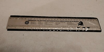 #ad Vintage General Electric GE Information Services In Europe Advertising Ruler $19.99