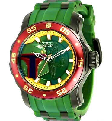 #ad INVICTA 48mm Star Wars BOBA FETT Limited Edition • Luminous Stainless Silicone $94.95