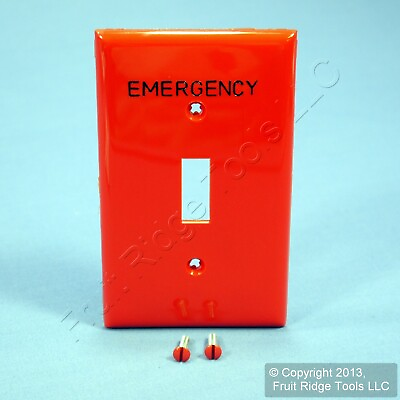#ad Leviton Red EMERGENCY Unbreakable Toggle Cover Wall Plate Switchplate 80701 RE $6.64