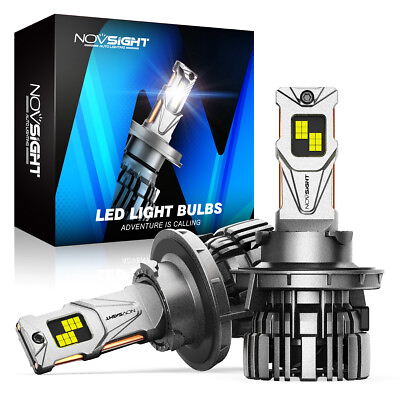 #ad NOVSIGHT 140W 30000LM H13 LED Headlight Bulbs Kit Hi Lo Beam 6500k Super White $37.99
