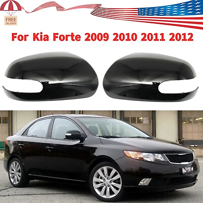 #ad For Kia Forte Glossy Black Side Door Mirror Cover Cap 2009 2010 2011 2012 $33.05