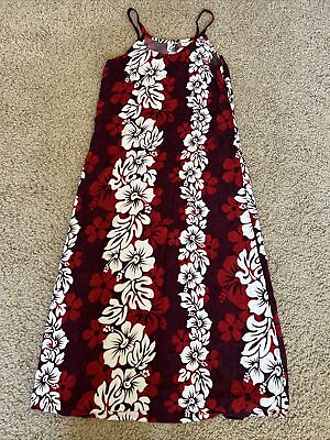 #ad Natural Touch Floral hawaiian dress Hawaii Vacation Cruise Sz Small RED FLORAL $19.99